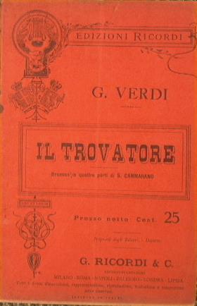 Il Trovatore - Giuseppe Verdi - copertina