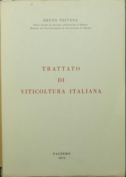 Trattato di viticoltura italiana - Bruno Pastena - copertina