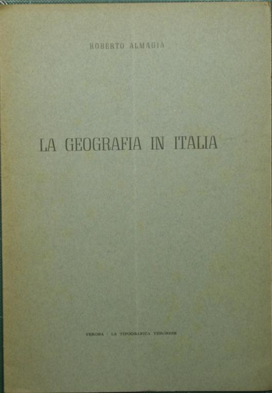 La geografia in Italia - Roberto Almagià - copertina