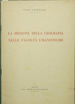 La missione della geografia nelle facoltà umanistiche