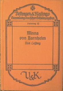 Minna von Barnhelm - Gotthold Ephraim Lessing - copertina