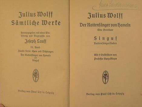 Julius Wolff samtliche Werke. Der Rattenfanger von halem - Julius Wolff - copertina