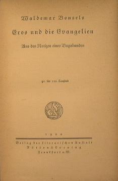 Eros und die Evangelien. Aus den Notizien eines Vagabunden - Waldemar Bonsels - copertina