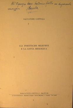 Gli insetticidi selettivo e la lotta biologica - Salvatore Coppola - copertina