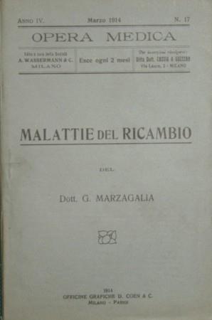 Malattie del ricambio - G. Marzagalia - copertina