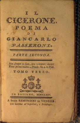 Il Cicerone, poema di Giancarlo Passeroni - Giovanni Passarello - copertina
