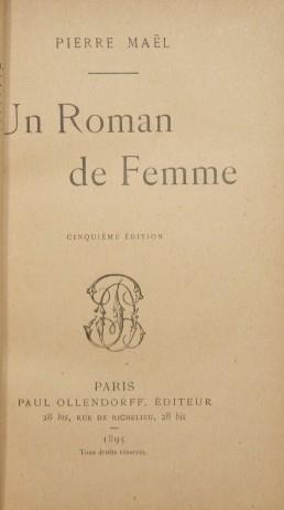Un roman de femme - Pierre Maël - copertina