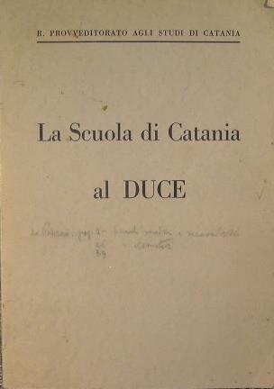 La scuola di Catania al Duce - copertina