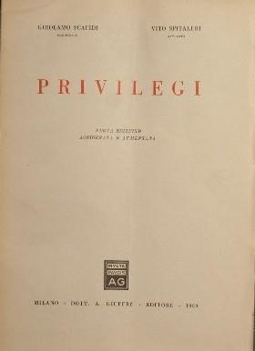 Privilegi - Girolamo Scafidi,Vito Spitaleri - copertina