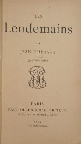 Les Lendemains - Jean Reibrach - copertina