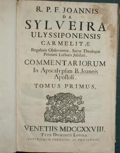 Commentariorum in Apocalypsim B. Joannis Apostoli - João Silveira - copertina