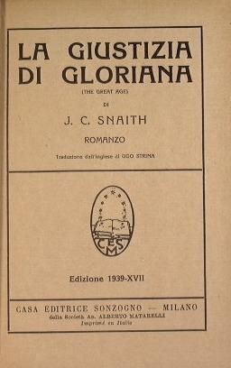 La giustizia di Gloriana - John Collis Snaith - copertina