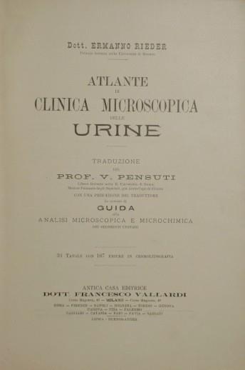 Atlante di clinica microscopica delle urine - Hermann Rieder - copertina