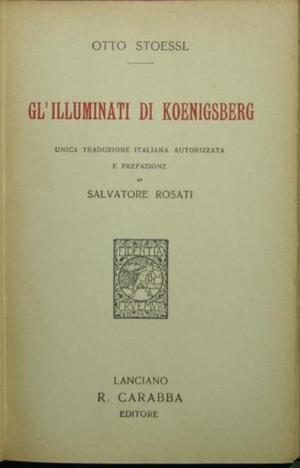 Gl' lluminati di Koenigsberg - Otto Stoessl - copertina