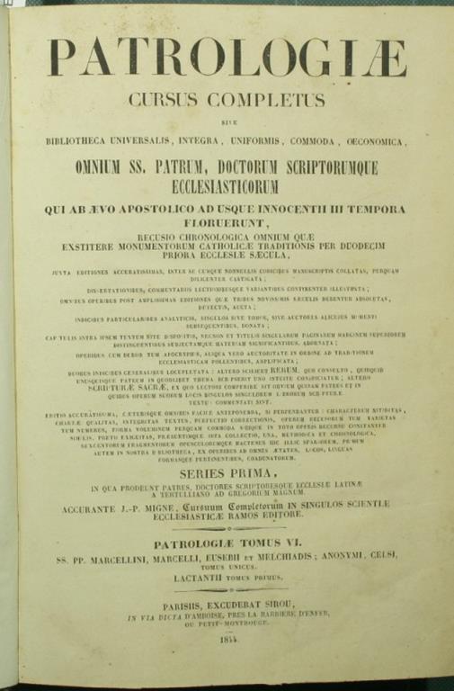 Lucii Caecilii Firmiani Lactantii opera omnia Editio novissima quae omnium instar esse potest, ad octoginta et amplius mss. codices editosque quadraginta collata notisque uberioribus illustrata - Lattanzio - copertina