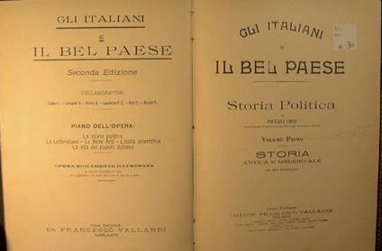 Gli italiani e il Bel Paese. Storia antica e medioevale - Pietro Orsi - copertina