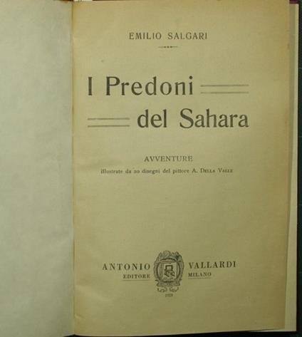 I predoni del Sahara. Avventura - Emilio Salgari - copertina