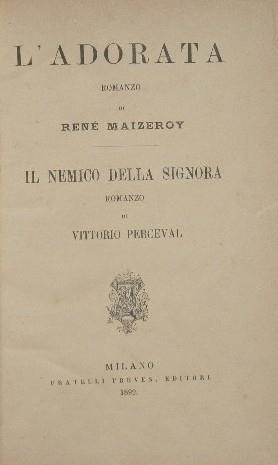 L' adorata - Il nemico della signora - René Maizeroy - copertina