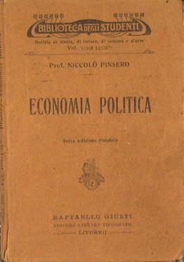 Economia politica - Niccolò Pinsero - copertina