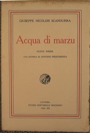 Acqua di marzu - Giuseppe Nicolosi Scandurra - copertina