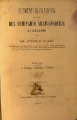 Elementi di filosofia ad uso del seminario arcivescovile di Catania I Volume