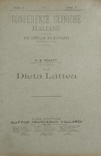 La dieta lattea - Giovan Battista Ughetti - copertina