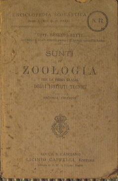 Sunti di zoologia - Ernesto Setti - copertina