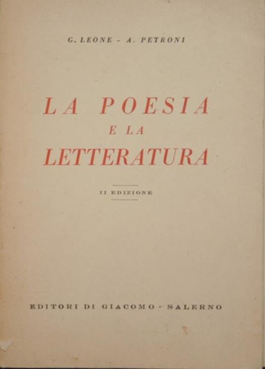 La poesia e la letteratura - Giuseppe Leone - copertina