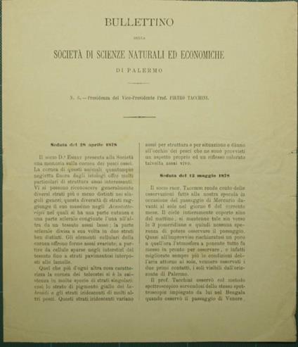 Bullettino della Società di scienze naturali ed economiche di Palermo. N. 6 - Emanuele Paternò - copertina