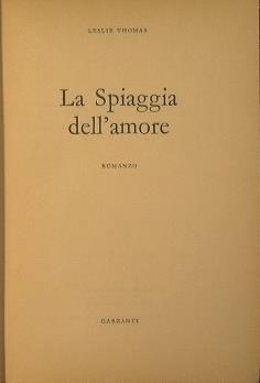 La spiaggia dell'amore - Leslie Thomas - copertina