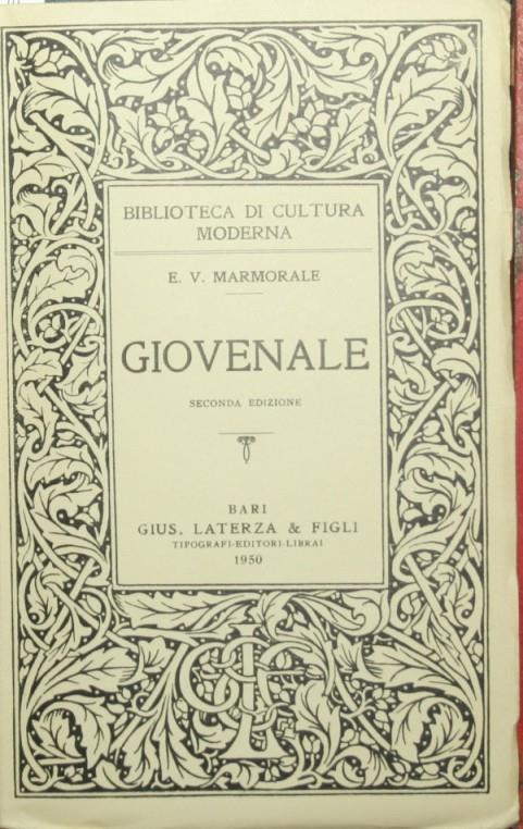 Giovenale - Enzo V. Marmorale - copertina