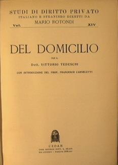 Del domicilio - Vittorio Tedeschi - copertina