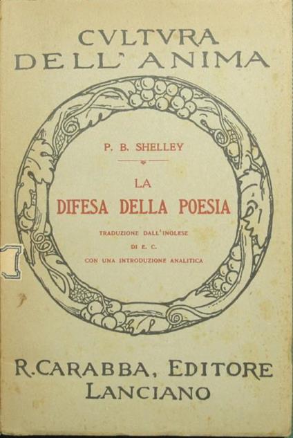 La difesa della poesia - Percy Bysshe Shelley - copertina