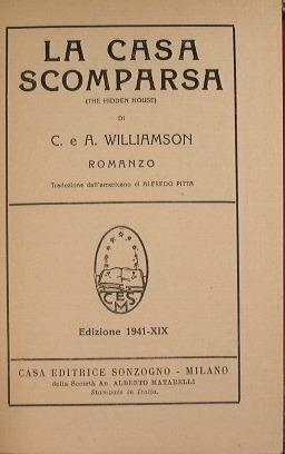 La casa scomparsa - C. Williamson - copertina