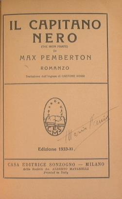 Il capitano nero - Max Pemberton - copertina