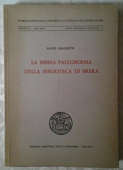 La bibbia paleoboema della Biblioteca di Brera - Sante Graciotti - copertina