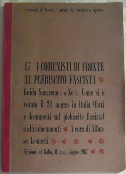 I comunisti di fronte al plebiscito fascista - copertina