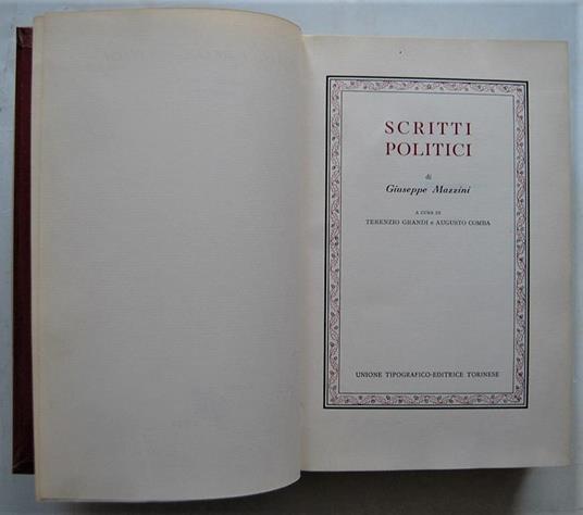 Scritti Politici - Giuseppe Mazzini - copertina