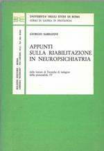 Appunti sulla riabilitazione in neuropsichiatria