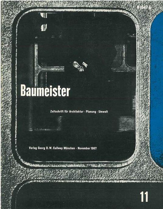 Baumeister. Zeitschrift fur Architectur. November 1967 - copertina