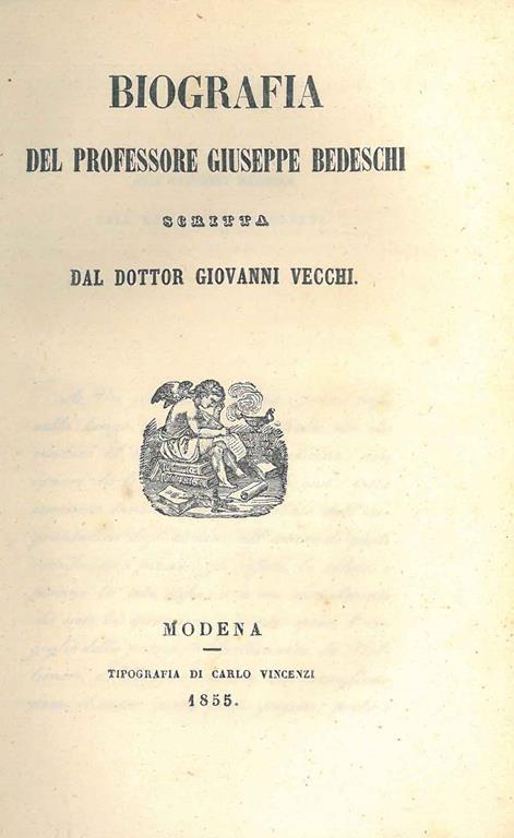 Biografia del professore Giuseppe Bedeschi - Giovanni Vecchi - copertina