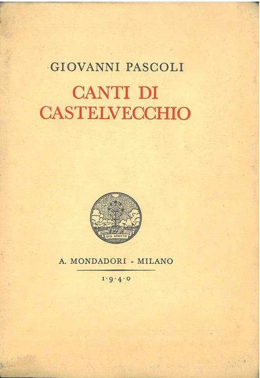 Canti di Castelvecchio - Giovanni Pascoli - copertina