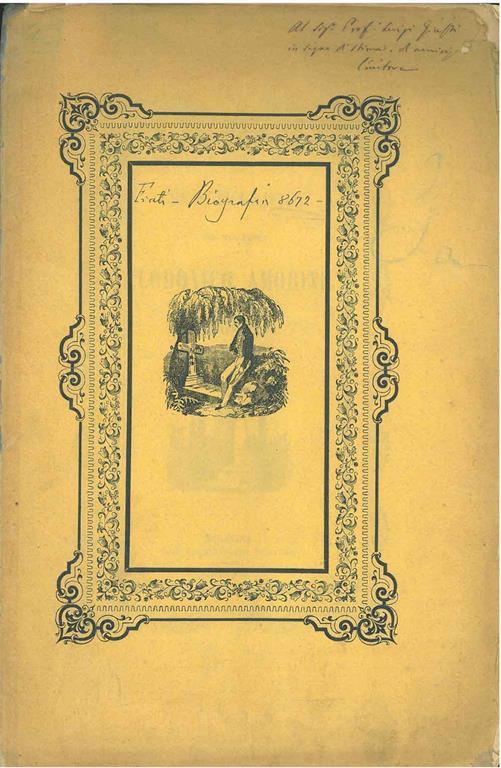 Cenno biografico del marchese Lodovico Amorini Bolognini. Copia autografata - Luigi Frati - copertina