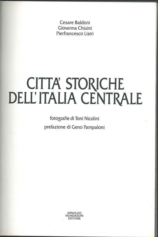 Città storiche dell'Italia centrale - C. Baldoni - copertina