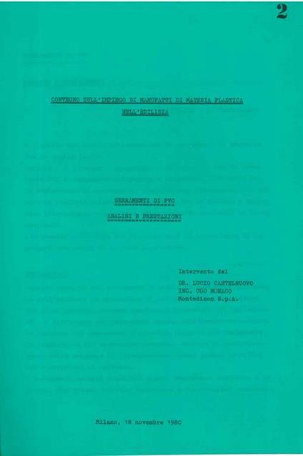 Convegno sull'impiego di manufatti di materia plastica nell'edilizia. Serramenti di PVC. Analisi e prestazioni - Luciana Castelnuovo - copertina