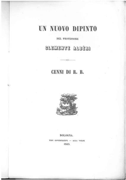 Di un nuovo dipinto del professore Clemente Alberi. Cenni di R. B - copertina