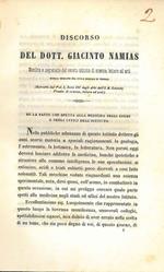 Discorso del dott. Giacinto Namias membro e segretario del veneto istituto di scienze, lettere ed arti, medico primario del Civico Spedale di Venezia... su la parte che spetta alla medicina negli studi e negli uffici dell'istituto