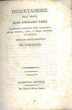 Dissertazione dell'abate Gian-Girolamo Carli... sopra un antico ritratto di Virgilio