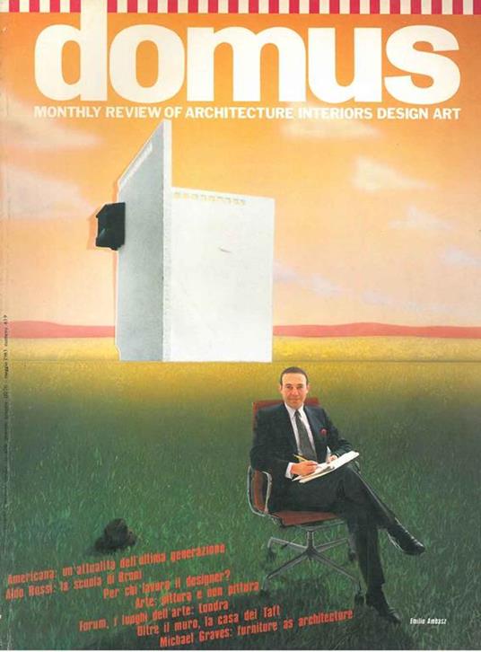 Domus: monthly review of architecture interiors design art. Text english/italiano. n. 639, maggio 1983 - Alessandro Mendini - copertina