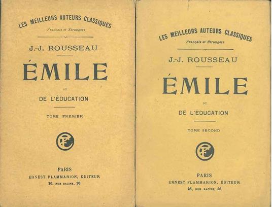 Emile ou de l'éducation - Jean-Jacques Rousseau - copertina